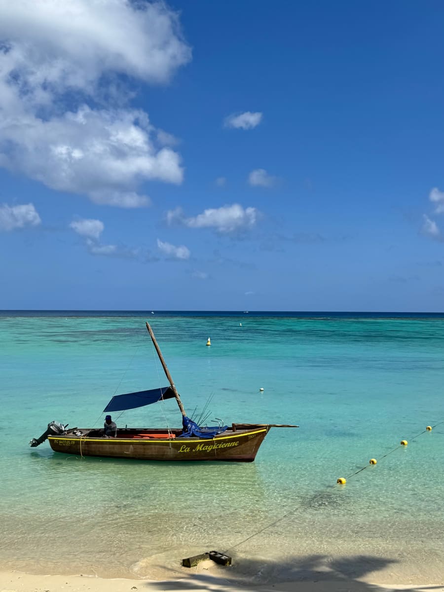 Boat on Blue Ocean — Barbados