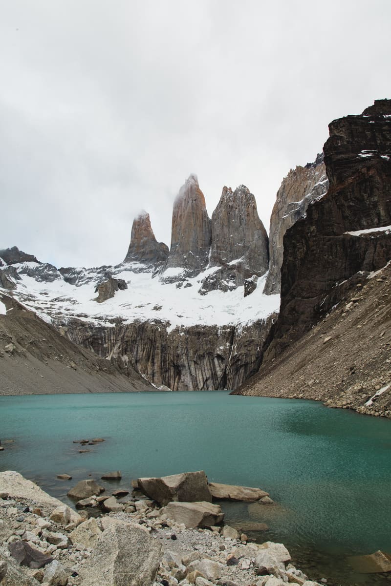 Snowcapped Mountain Lake — Chile