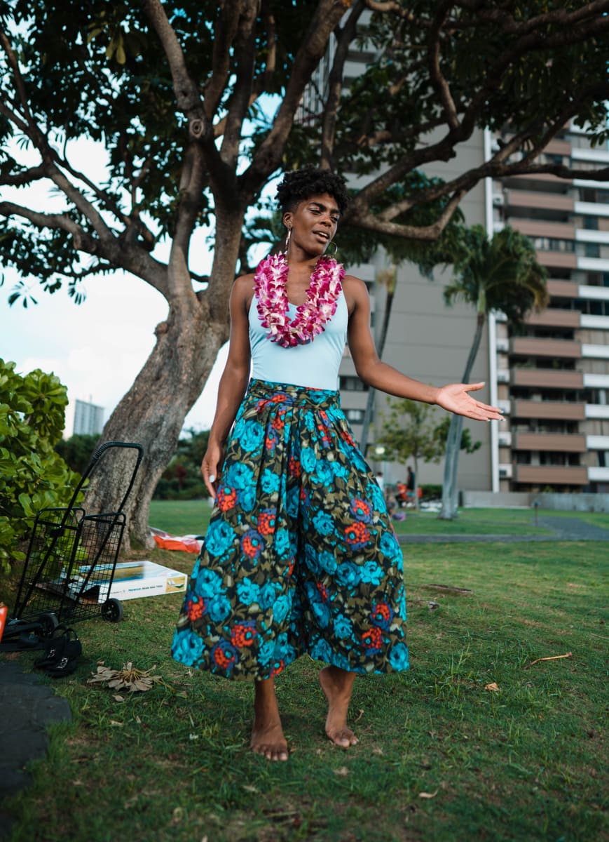 Woman in Floral Wreath — Nauru